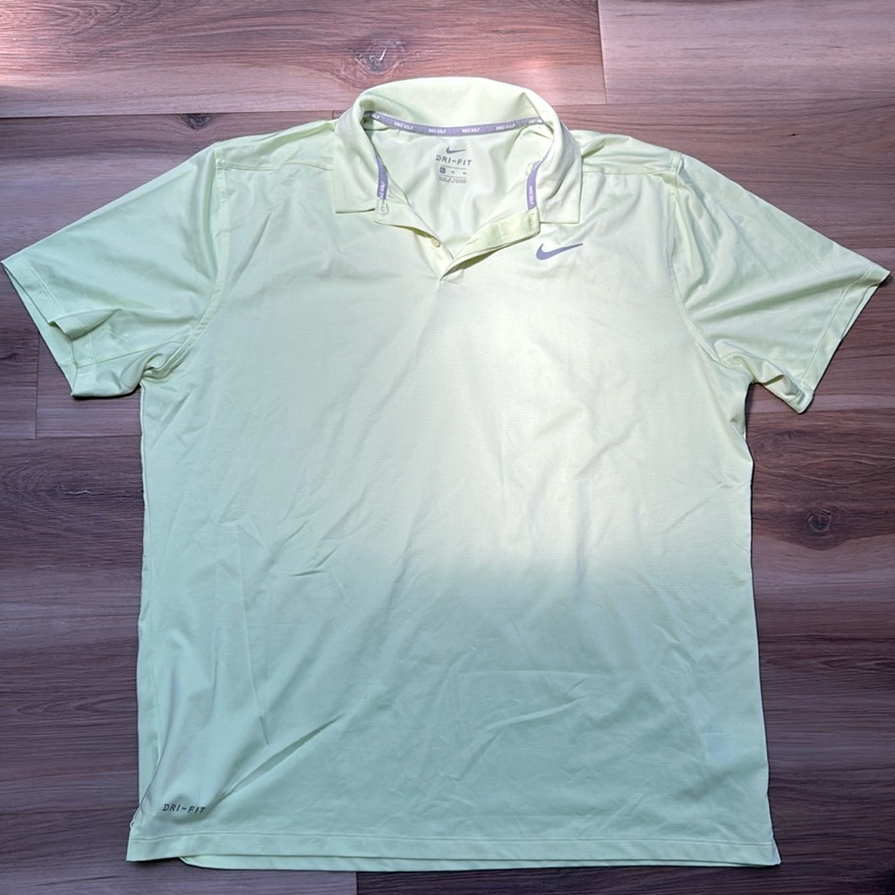 Nike Yellow Size Large Dry Fit Polo Shirt